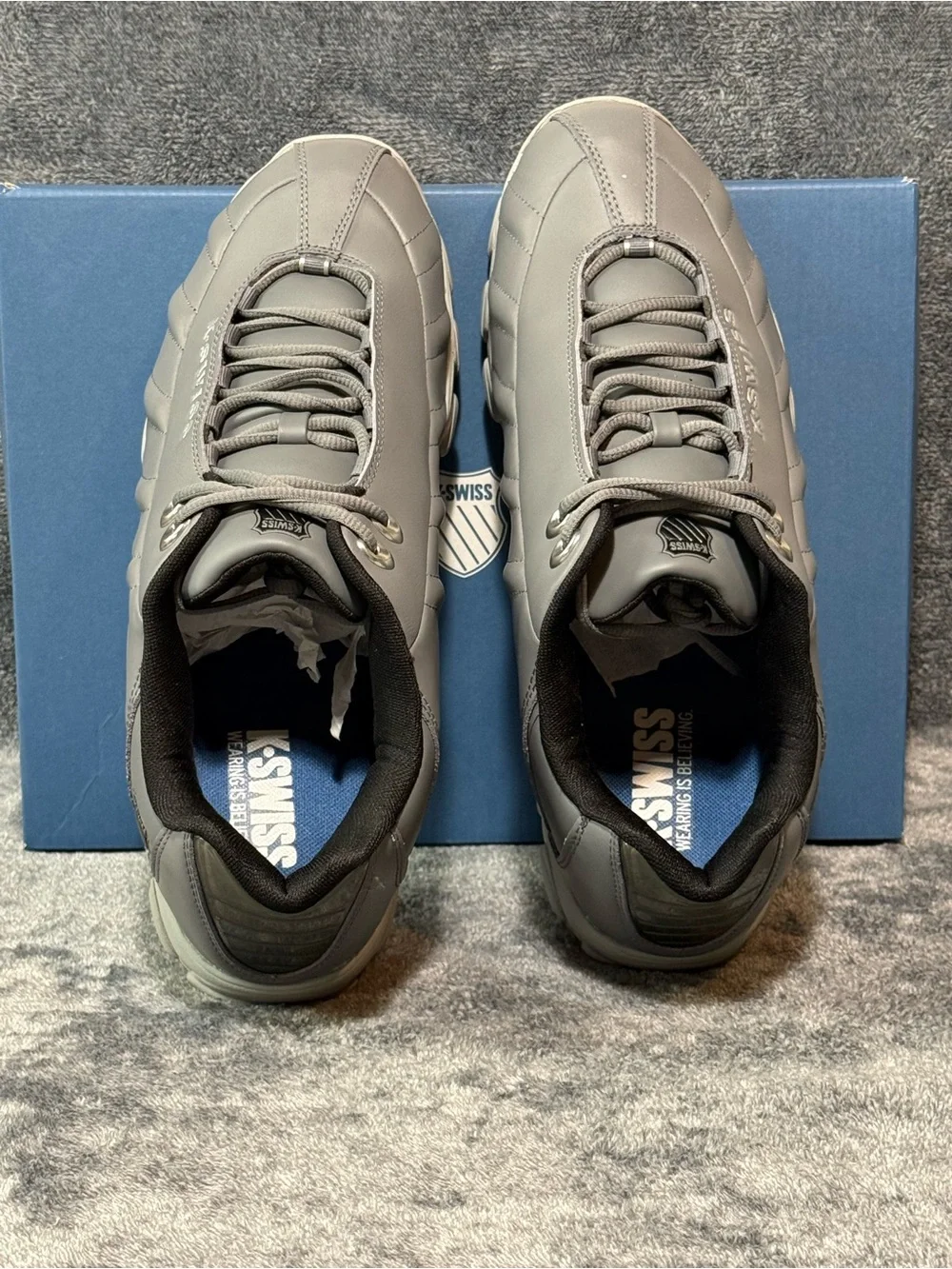 K-Swiss Men's ST329 Sneaker Steel Grey/Hirse/Black Size 14